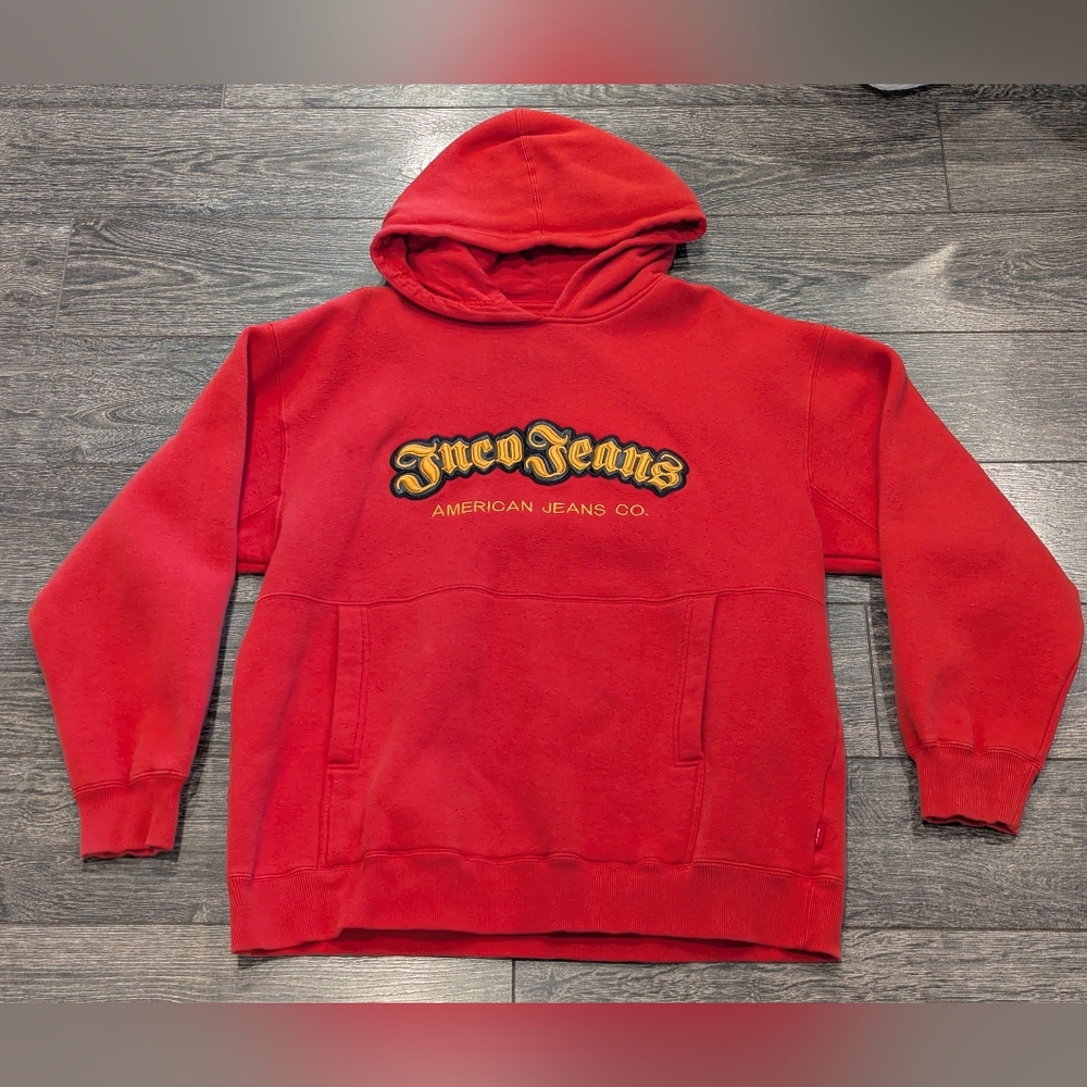 Red Embroidered JNCO Jeans Hoodie Men’s XL *Read